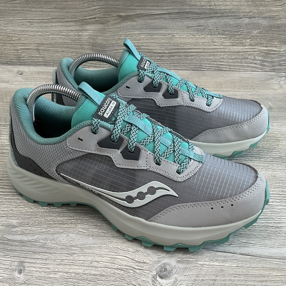 Saucony Sneakers Women's 9.5 Gray Green Aura TR Trainers Athletic Running Shoes
